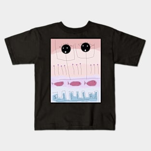 Kids Topsy Turvy Stick Figure Kids T-Shirt